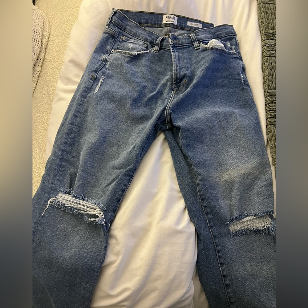 Kensie jeans vintage luxe the slim Blue ripped jeans